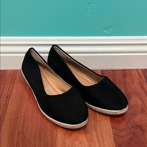 New Black Espadrille Flats Size 9